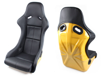 Sitze im Racing-Style, schwarzes Leder mit gelber Sitzschale. Porsche 964 / 993 - SET11.1.101G, SET111101G Sitze im Racing-Style, schwarzes Leder mit gelber Sitzschale. Porsche 964 / 993 - SET11.1.101G, SET111101G
