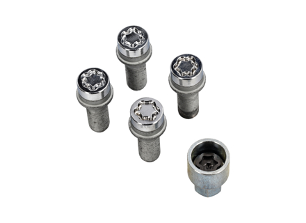 Kit de tornillos de rueda de bloqueo M14 x 1,25 Longitud: 50,5 mm para Porsche - 27226SU Kit de tornillos de rueda de bloqueo M14 x 1,25 Longitud: 50,5 mm para Porsche - 27226SU