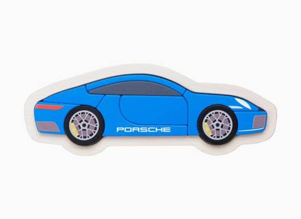 Puzzle de madera con enchufes - Porsche 911 azul