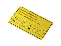 Sticker Tyre Pressure Normal. Porsche 911 1965-72 / 914 - 90100650500, 1601501006 - 1601501006 Sticker Tyre Pressure Normal. Porsche 911 1965-72 / 914 - 90100650500, 1601501006 - 1601501006