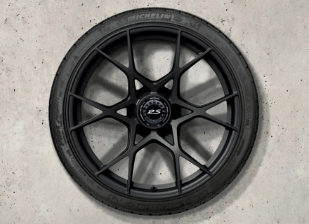 20" 718 Cayman GT4 RS in Schwarz (seidenglanz) Alufelgen und Winterreifen Original Porsche - 98204460020