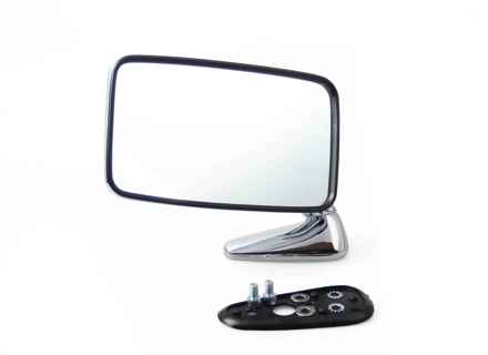 Door Mirror Rectangle in Chrome. LARGE. Porsche 911 1974-77 - 91173101407, 91173101307, 91173101301, 91173101410, 91173101310 - MRS11.1.104 R, MRS11.1.104 L