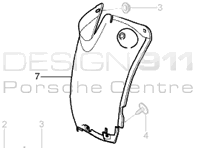 Garniture de passage de roue arrière. Porsche 997 GT3 - 99750457303, 99750457403, 99750457307, 99750457407