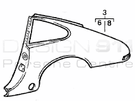 Coupé de panel trasero de 1/4. Porsche 911 1987-89 G50 Coches con caja de cambios - 91150306113GRV, 91150306213GRV