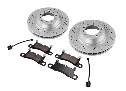 Juego de discos y pastillas de freno traseros. Porsche 718 Boxster GTS 4.0ltr - 98135240300, 98135240400