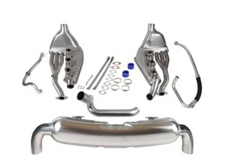 Sports exhaust set with two 84mm tailpipes stainless steel. Porsche 911 3.2 Carrera 1984-89 - 93011104300, 93021102901, 93021133500 - 1620803010 Sports exhaust set with two 84mm tailpipes stainless steel. Porsche 911 3.2 Carrera 1984-89 - 93011104300, 93021102901, 93021133500 - 1620803010