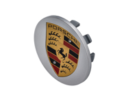 Copriruota con stemma Porsche a colori, in argento. PorscheMacan - 95B601150A88Z, 95B601150A Copriruota con stemma Porsche a colori, in argento. PorscheMacan - 95B601150A88Z, 95B601150A