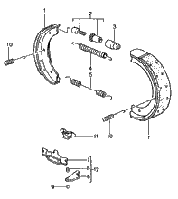 Handbrake Shoes Spring Kit. Porsche Boxster 1998-2005