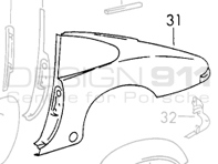 Rear 1/4 Panel Coupe. Porsche 911 Carrera RS 2.7L - 91150304501GRV, 91150304601GRV Rear 1/4 Panel Coupe. Porsche 911 Carrera RS 2.7L - 91150304501GRV, 91150304601GRV