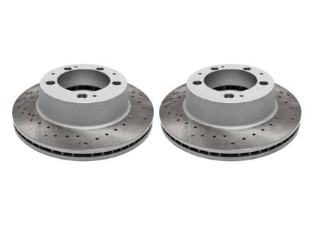 Brake Disc Rotor Rear, Crossdrilled (PAIR). Porsche 944 Turbo / 928S4 / 928GTS - 95135204101, 95135204103 - 951 352 041 03 rd