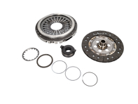 Beschadigde koppelingsset. Porsche 964 / 993 Carrera SACHS koppelingsplaat, druklager en drukschijf. - 99311691101, 3000551001, 3082213133, 1864485031, 3151000464, 4200080060, 99311691100