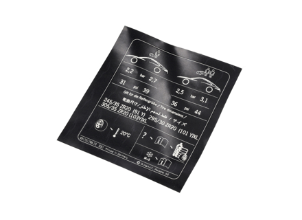 Sticker Tyre Pressure. Porsche 991.1 Carrera 2 / 2S 2012-16 - 99170128623 Sticker Tyre Pressure. Porsche 991.1 Carrera 2 / 2S 2012-16 - 99170128623