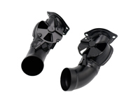 Caja de la aleta de calefacción. Porsche 911/930 1987-89, acero inoxidable, acabado negro. Juego de 2. - 91121101400, 91121101300 - 9220001B, 9220001