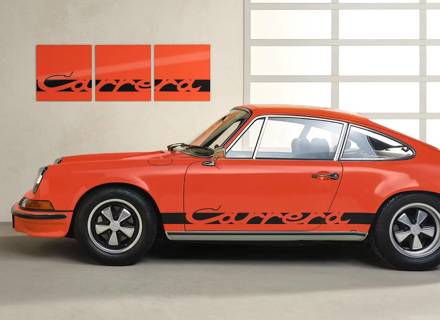 Wall Art - Carrera Side Decor in Orange. Limited Edition