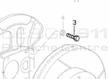 Afdekplaat remschijf Bout. Porsche 928/968