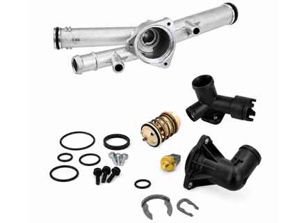 Upgraded Engine Coolant Thermostat Kit. Porsche 958 Cayenne 3.6ltr - 95810606000, 99760641000, 95810613100, 95810612602, 95510613200