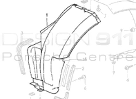 Wheel Arch Liner Front. Porsche 993 - 99350412501, 99350412601 Wheel Arch Liner Front. Porsche 993 - 99350412501, 99350412601
