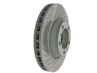 Brake disc rotor Front, drilled-dimpled monoblock, 330x34mm. Porsche 997 MKII - 99635140905, 99635141005 - PFL30923, PFR31023 Brake disc rotor Front, drilled-dimpled monoblock, 330x34mm. Porsche 997 MKII - 99635140905, 99635141005 - PFL30923, PFR31023