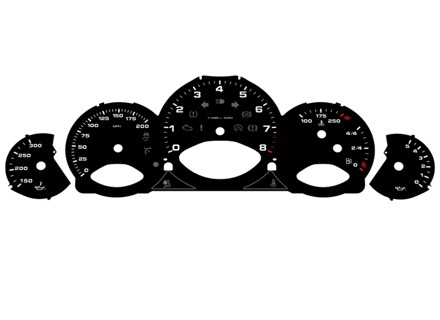 Juego de carátulas del instrumento, manual - MPH. Porsche 997.2 - 9764121004 - F9764121004MPS Juego de carátulas del instrumento, manual - MPH. Porsche 997.2 - 9764121004 - F9764121004MPS