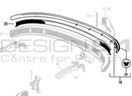 Modanatura Paraurti Posteriore Porsche 356A - 64450504300 - CB.022.007