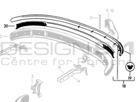 Rear Bumper Moulding Porsche 356A - 64450504300 - CB.022.007 Rear Bumper Moulding Porsche 356A - 64450504300 - CB.022.007
