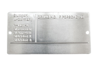 Chassis identification tag. Porsche 911 1981-89 - 92870111100