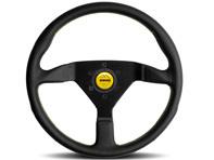 Steering wheel MONTECARLO, with Yellow stitching and horn button - Momo - M11111785BKYER Steering wheel MONTECARLO, with Yellow stitching and horn button - Momo - M11111785BKYER