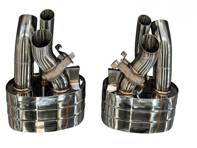 Achterdempers voor sportuitlaat met kleppen, roestvrij staal. Porsche 992.2 Turbo S - 992251077J, 992251078M - 9M992251077