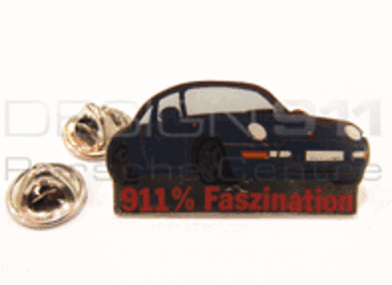 Pin's Badge 'Porsche 911 Carrera - 100% Faszination' Bleu Foncé