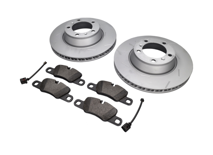 REAR Brake Pads and Brake Disc Package. Porsche Panamera 3.0L Diesel / 4S - 971615601P, 971615602P