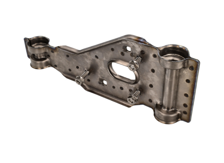 Exhaust support bracket in Titanium for Porsche 996 / 997 - 99611122702, 99611122802, 99611122703, 99611122803, 99611122700, 99611122701, 99611122800, 99611122801, 99611123702, 99611123802, 99611123703, 99611123803, 99611123704, 99611123804