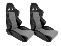 Monza Bucket Seats, Leatherette / Houndstooth, SET OF 2. Porsche 356 / 911 / 912 1950-89