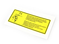 Cooling system vent plug sticker. Porsche 924 Turbo - 477000269C Cooling system vent plug sticker. Porsche 924 Turbo - 477000269C