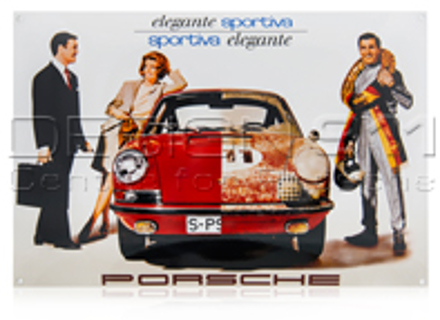 Emaille plaat Porsche Classic 'elegante sportiva' - PCG00099914 Emaille plaat Porsche Classic 'elegante sportiva' - PCG00099914