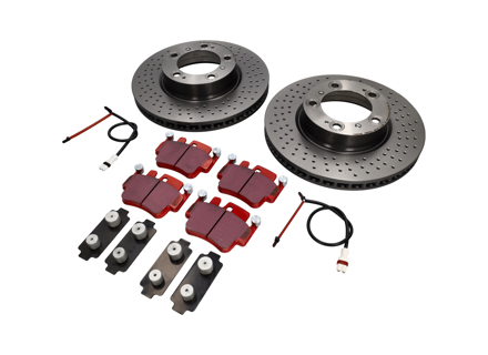 FRONT Brake Disc Package with Sports EBC Brake Pads Porsche Boxster S - 99635140X01BRE, 99635140X01, DP31514C, 99661236501, 99635108802
