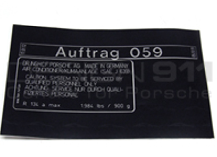 Aufkleber Klimaanlage. Porsche 996 / 997 - 95570114100, 95570114100 Aufkleber Klimaanlage. Porsche 996 / 997 - 95570114100, 95570114100