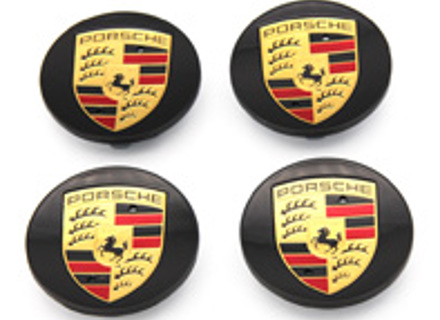 Tapacubos con escudo de color para Porsche Macan (juego de 4) - 00004460515, 00004460715