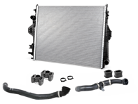 Radiator water with hoses, Centre. Porsche 958 Cayenne 4.8L 2011-18 - 95810613200, 95810640200, 95810640100