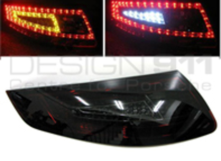 Indicator unit rear, Smoked / Red with LED bulbs for Porsche 997