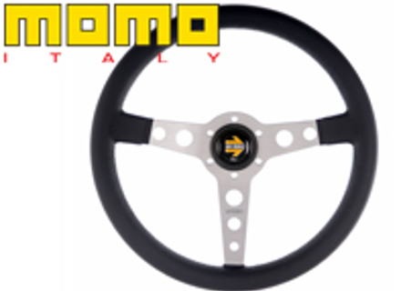 Volant prototipo - argent/cuir noir- Momo - M11111525111R Volant prototipo - argent/cuir noir- Momo - M11111525111R