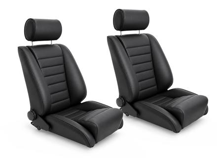 LeMans Bucket Seats, Black Leather, SET OF 2. Porsche 356 / 911 / 912 / 964 1950–94