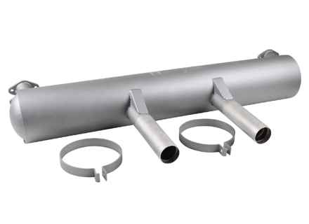 Sportauspuffanlage mit zwei Endrohren. Porsche 356B / 356C Carrera 2 - 69211101700, 58711101700 - 1620615700, PO-92762