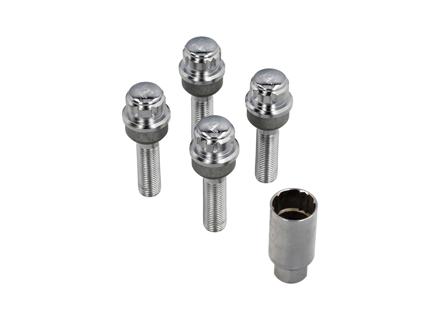 锁定车轮螺栓套件（超长）。镀铬，适用于保时捷 - 99736198009, PAF009593, 99136105700, WHT006980C, WHT006980A, 9A700698000