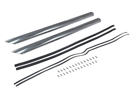 Side Sill Mouldings + Rubber Seals. Set of 2 Porsche 911 1969-73 - 90155910553, 901.559.105.53, 901 559 105 53 90155910653, 901.559.106.53, 901 559 106 53 9999111984B, 999.911.198.4B, 999 911 198 4B - CB.022.001, 9388, 1686500506
