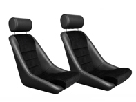 Sedili avvolgenti Nürburgring, neri/velluto a coste, SET DI 2. Porsche 356 / 911 / 912 1950–89