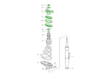 Front Monoball Shock Absorber Top Mount & Contact Bearing Kit. Porsche 996 C4 / Turbo - 99634301604, 99634301504, 99634350100, 99634310703, 99634352501, 99634352300, 99634352500, PAF103353