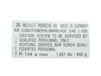 Adesivo per climatizzatore. Porsche 964 (USA) - 96470114101 - PAKK1