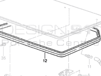 Rear bootlid seal. Porsche 968 Cabrio - 94150435110 Rear bootlid seal. Porsche 968 Cabrio - 94150435110