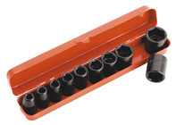 Sealey Kraft-Steckschlüssel-Satz 10 Stk. 1/2'Vierkantantrieb Metrisch