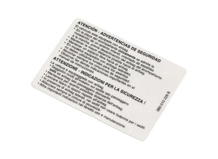 Aufkleber Airbag-Warnzeichen. Porsche 955 Cayenne - 95570143020